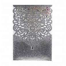 Pocket Invitation Card Elegant Invitation Glitter Invitation Laser Cut Paper